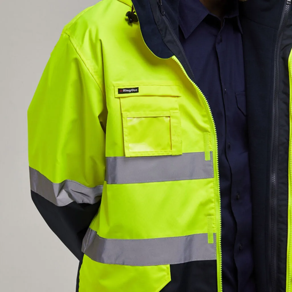 King Gee Originals 4 in 1 Waterproof Hi-Vis Reflective Work Jacket (K55300)