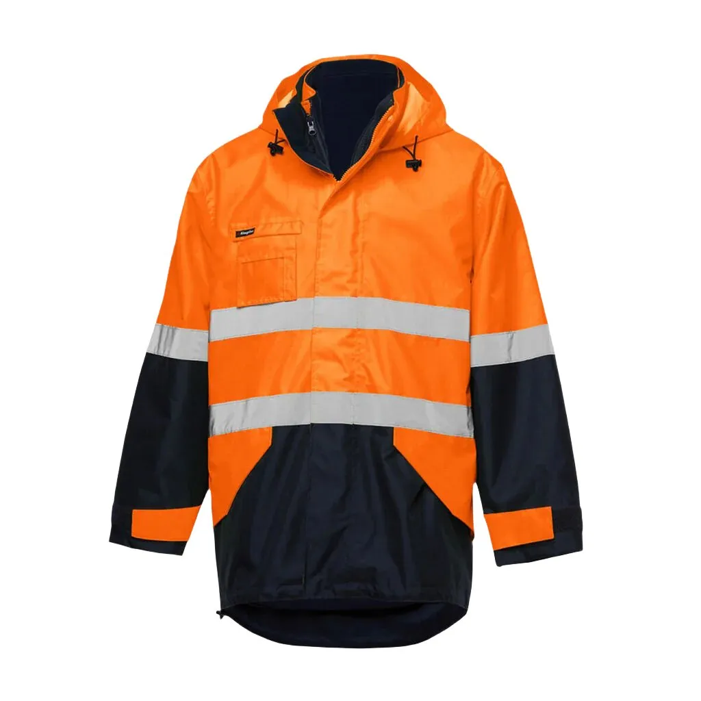 King Gee Originals 4 in 1 Waterproof Hi-Vis Reflective Work Jacket (K55300)