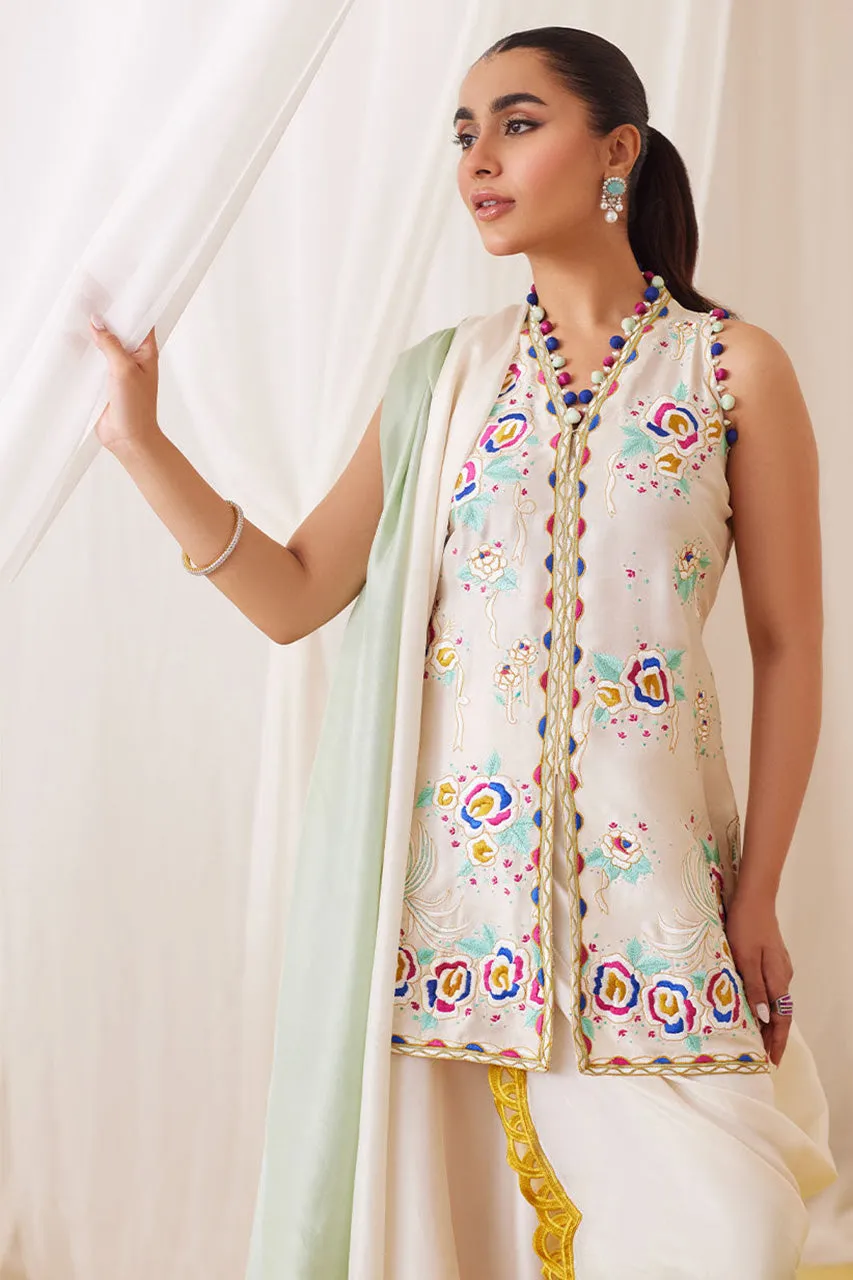 Lea Fall'24 - Cleo Ivory Embroidery Shirt And Dupatta