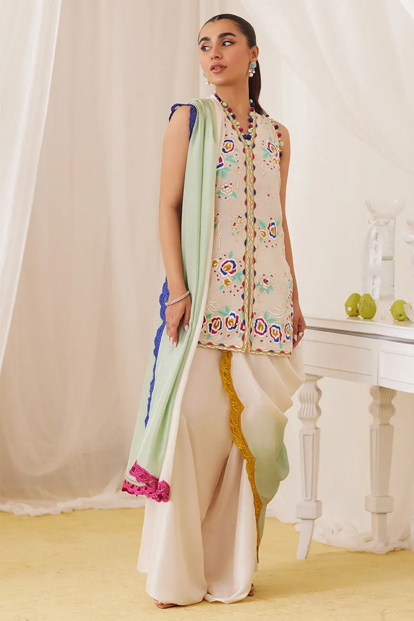 Lea Fall'24 - Cleo Ivory Embroidery Shirt And Dupatta