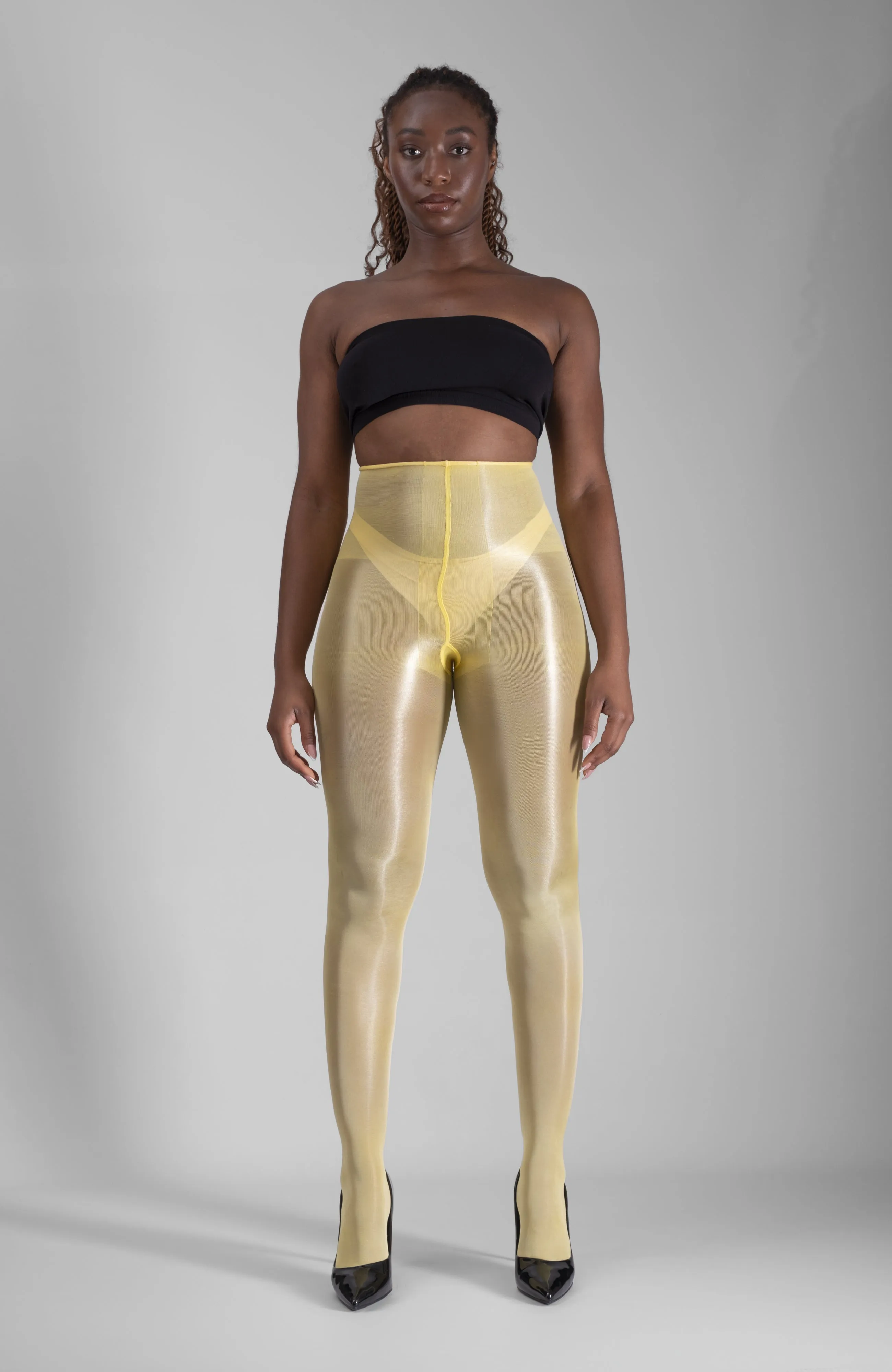 LECHERY® LUSTROUS SILKY SHINY 40 DENIER PANTYHOSE - YELLOW