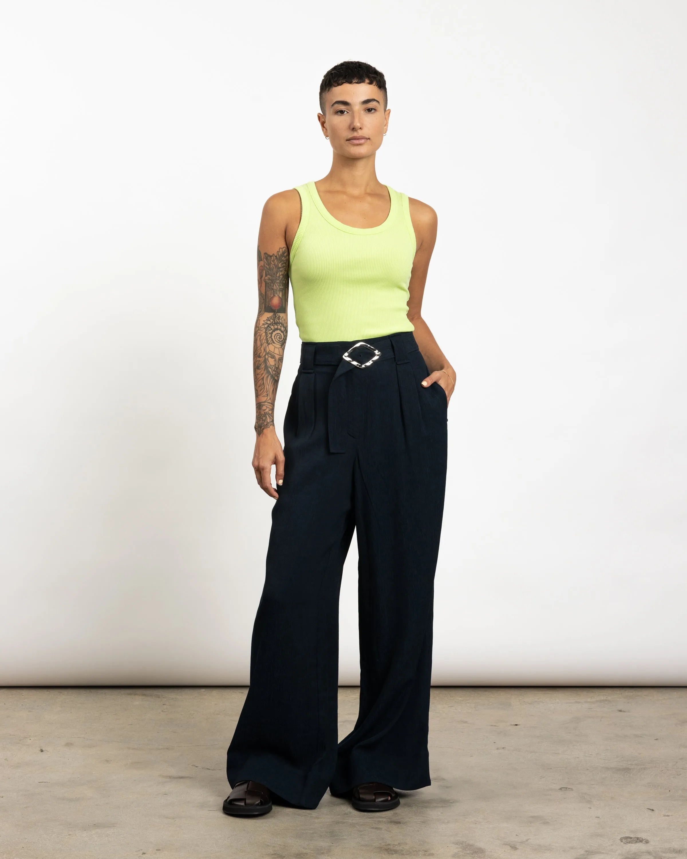 Light Structured Jacquard Pants in Sky Captain