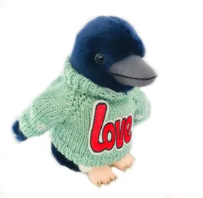 Little Blue Romantic Penguin Plush (8" Tall)