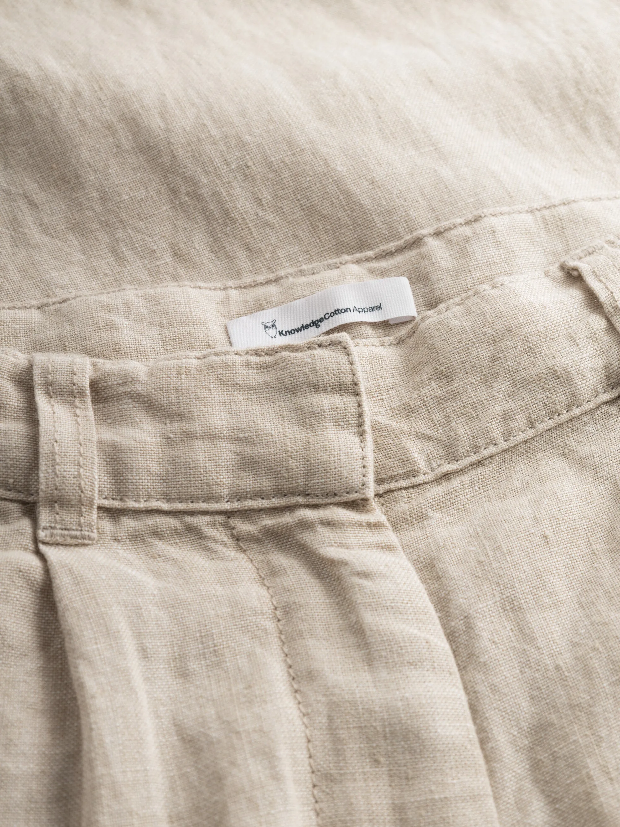 Loose natural linen pants - Light feather gray