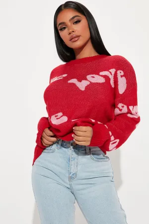 Love Me Love Me Sweater - Red/combo