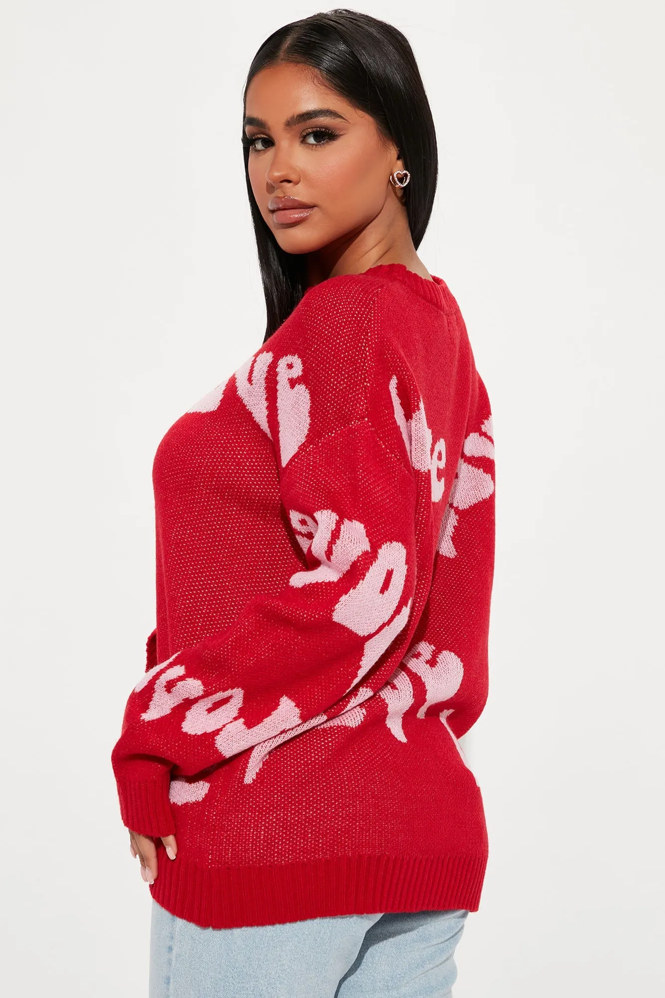 Love Me Love Me Sweater - Red/combo