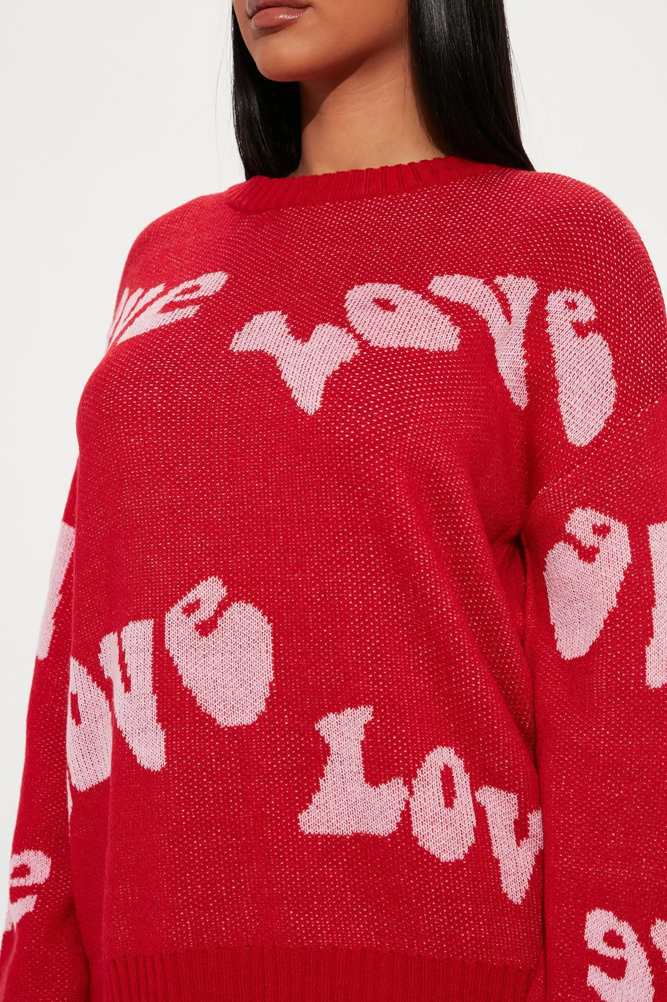 Love Me Love Me Sweater - Red/combo