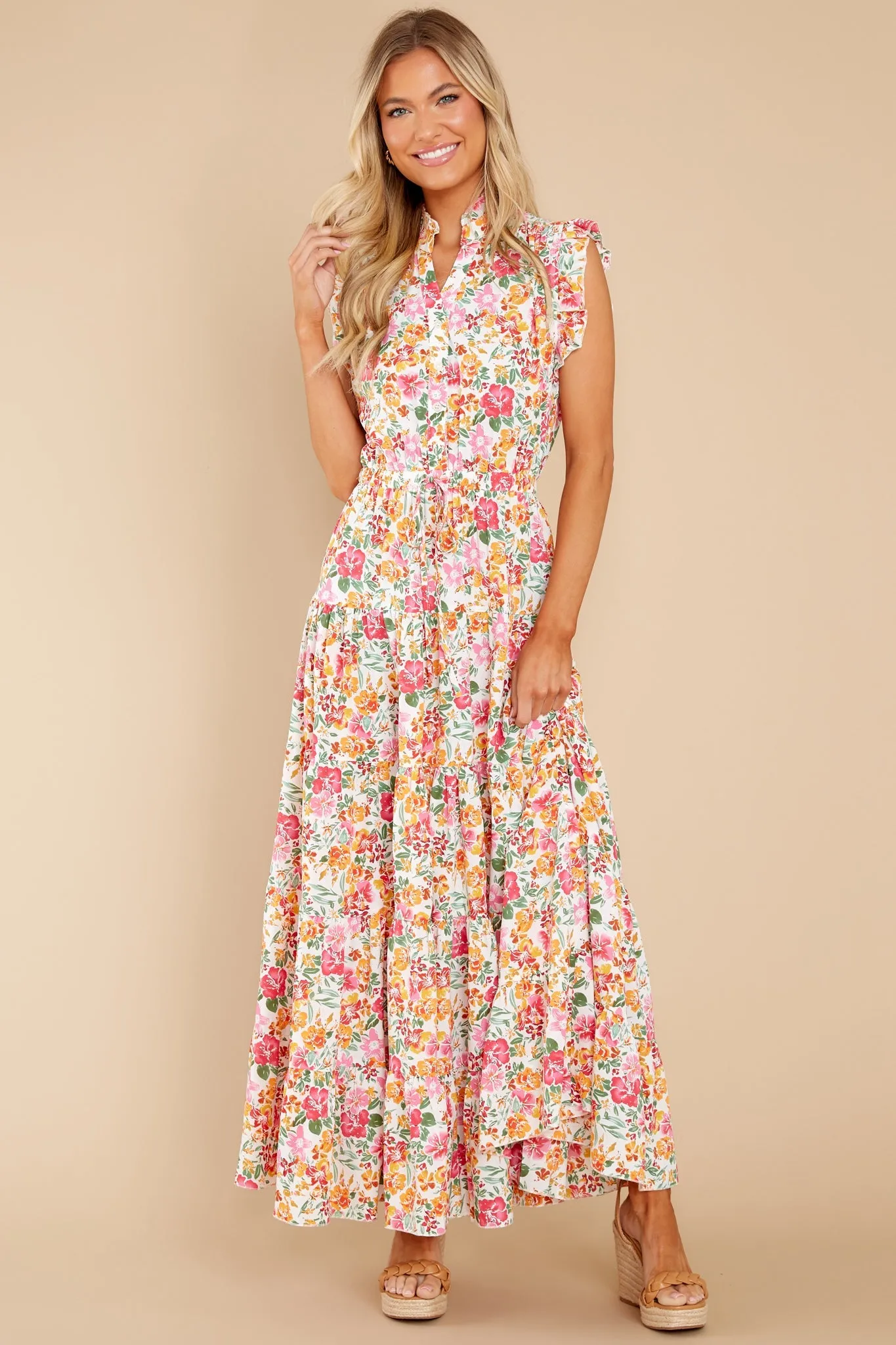 Loved You First White Multi Floral Print Maxi Dress