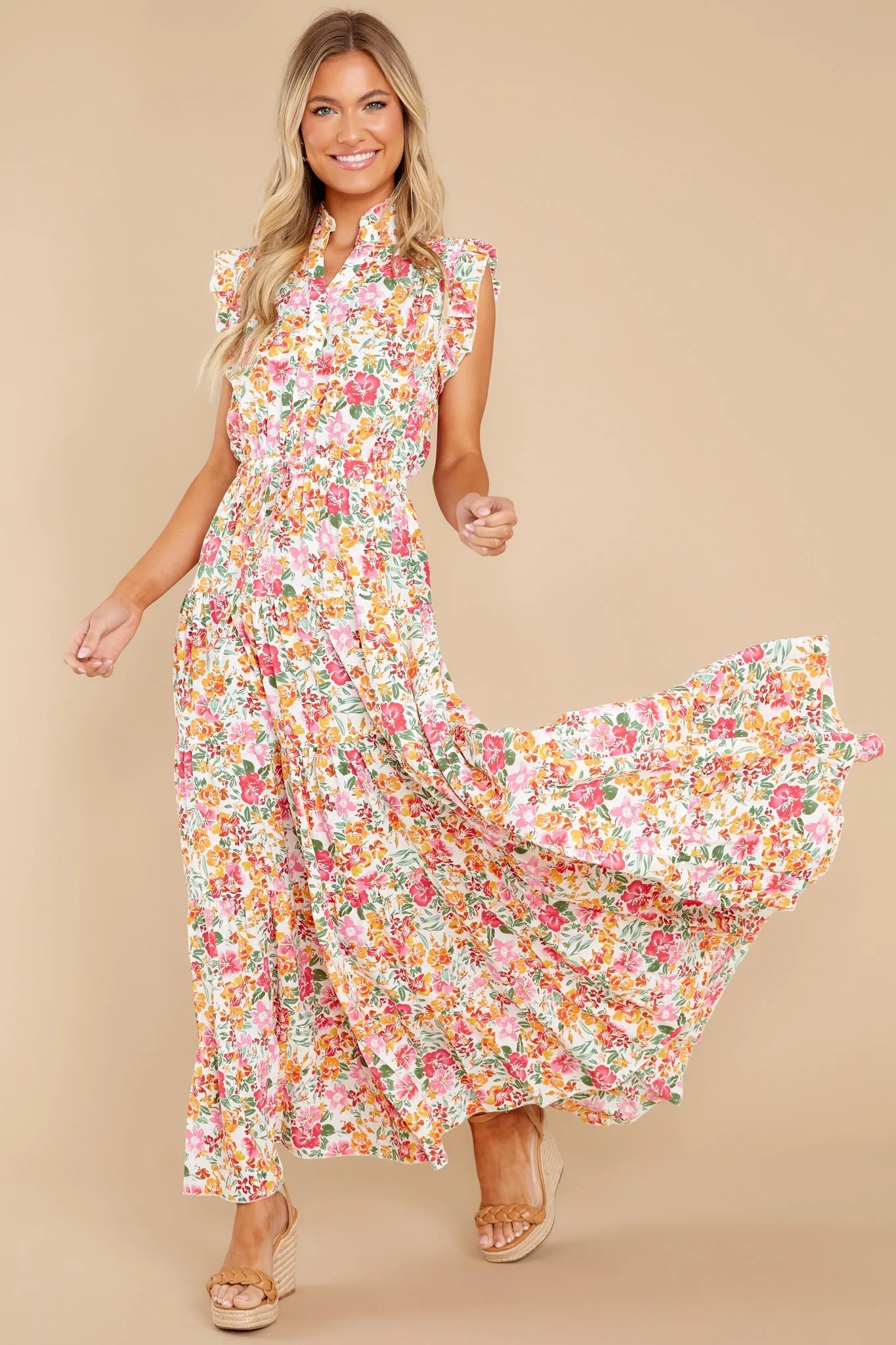 Loved You First White Multi Floral Print Maxi Dress