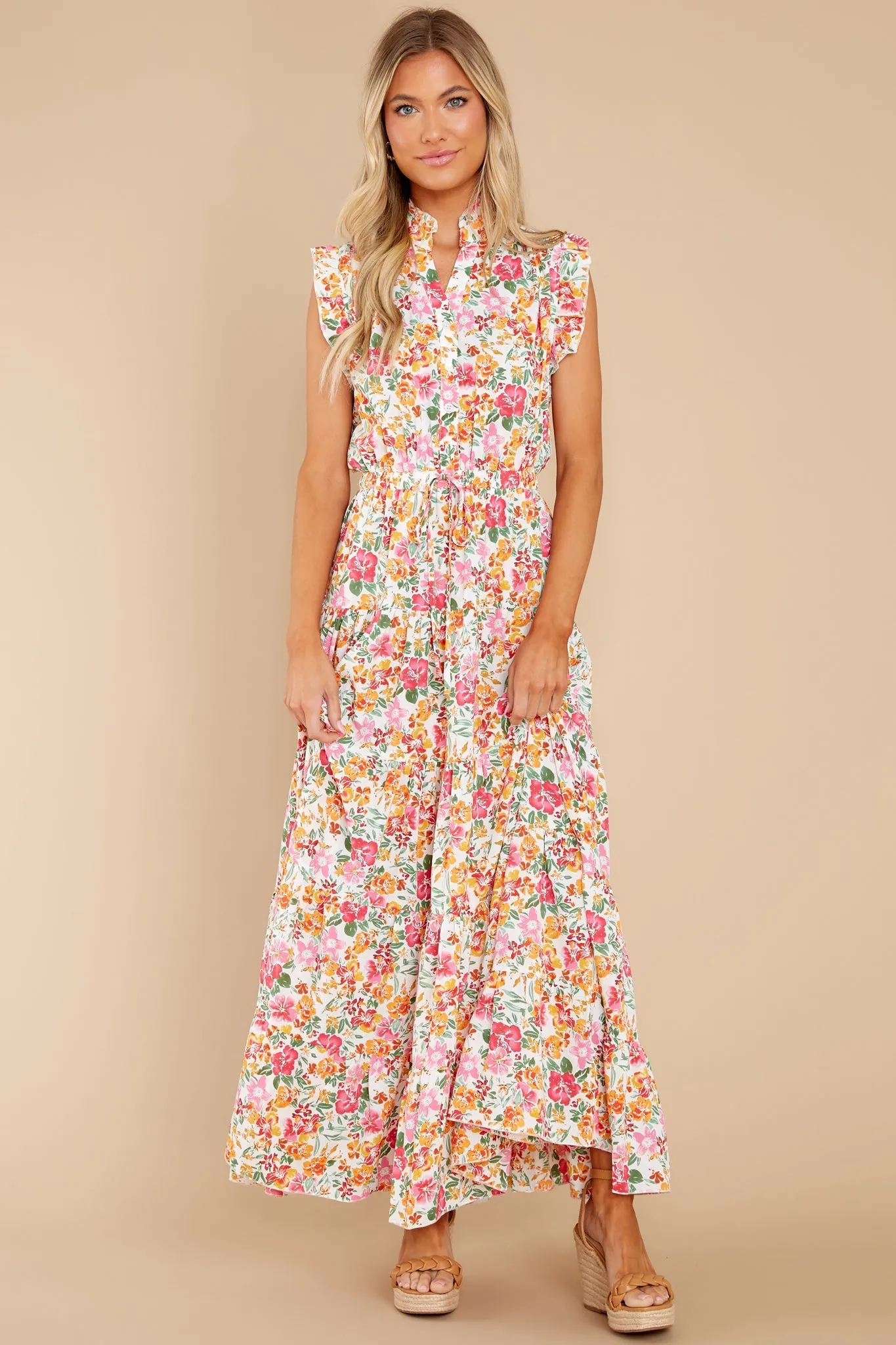 Loved You First White Multi Floral Print Maxi Dress