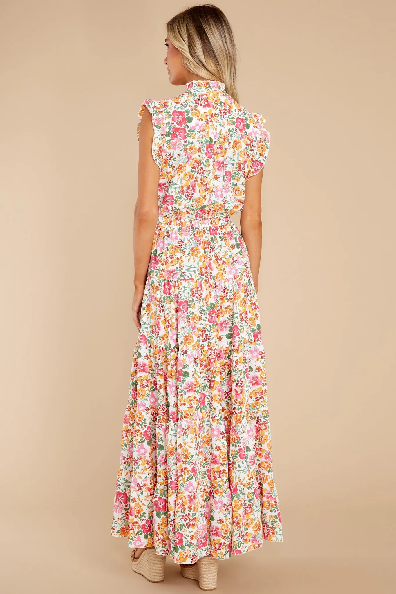 Loved You First White Multi Floral Print Maxi Dress