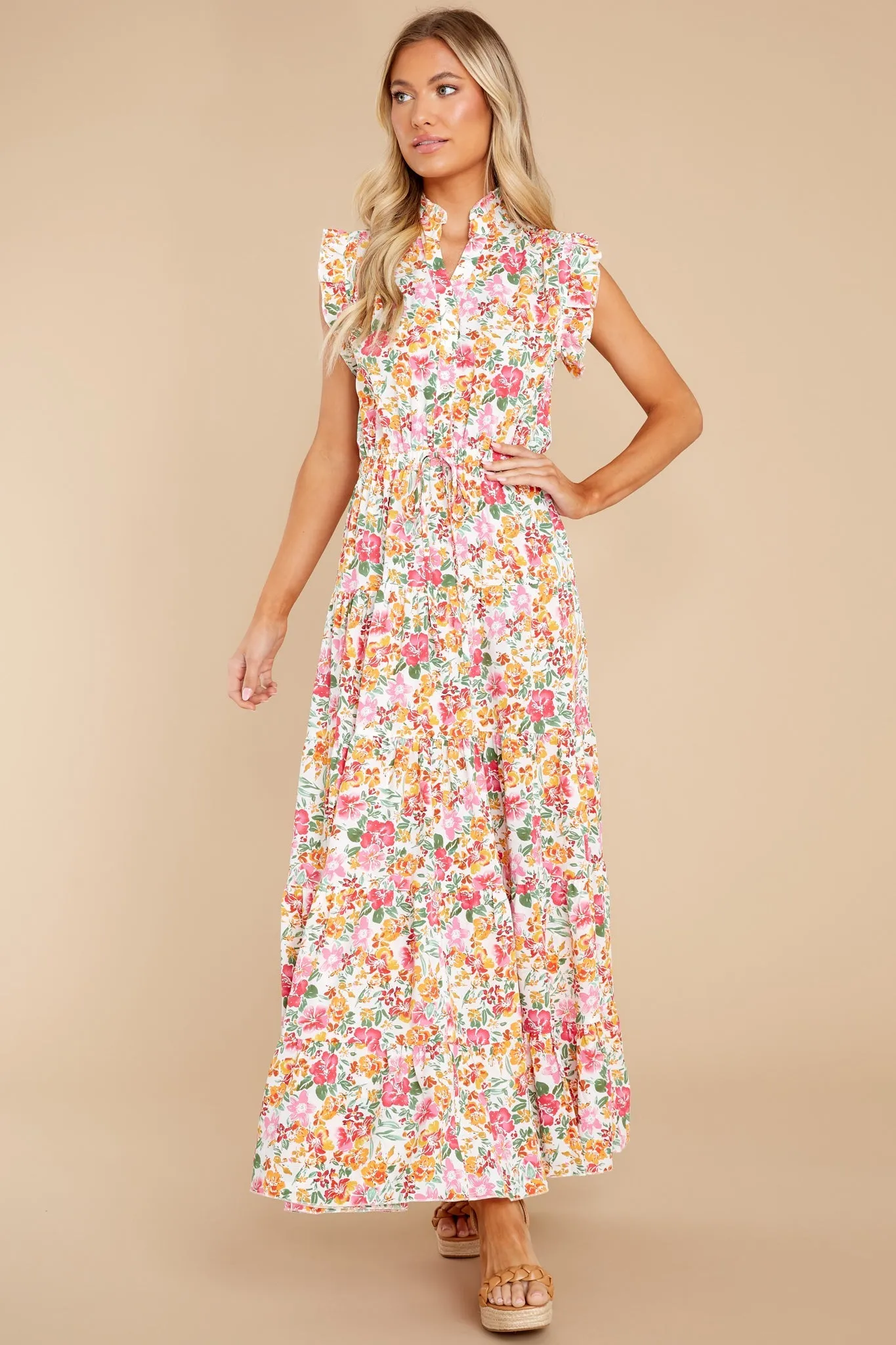 Loved You First White Multi Floral Print Maxi Dress