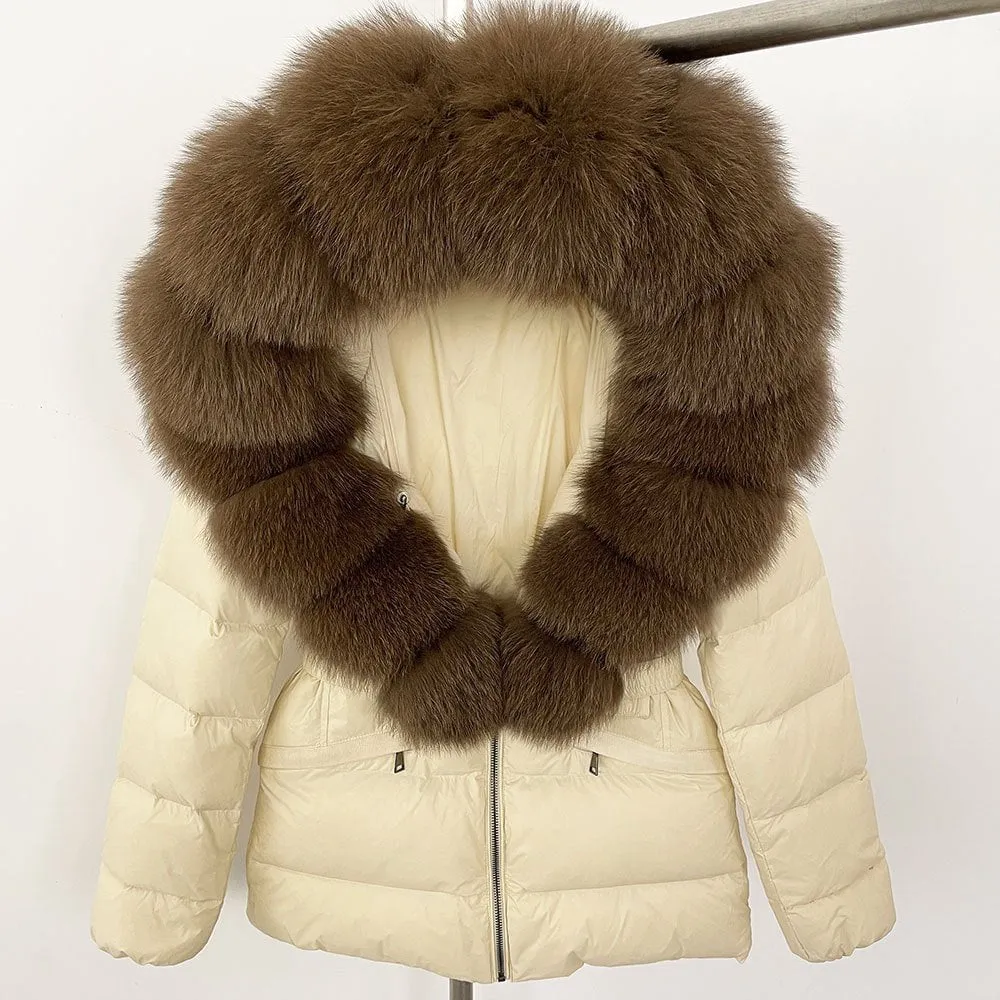 LovelyRLovely Thick Waist-tight Fur Down Jacket