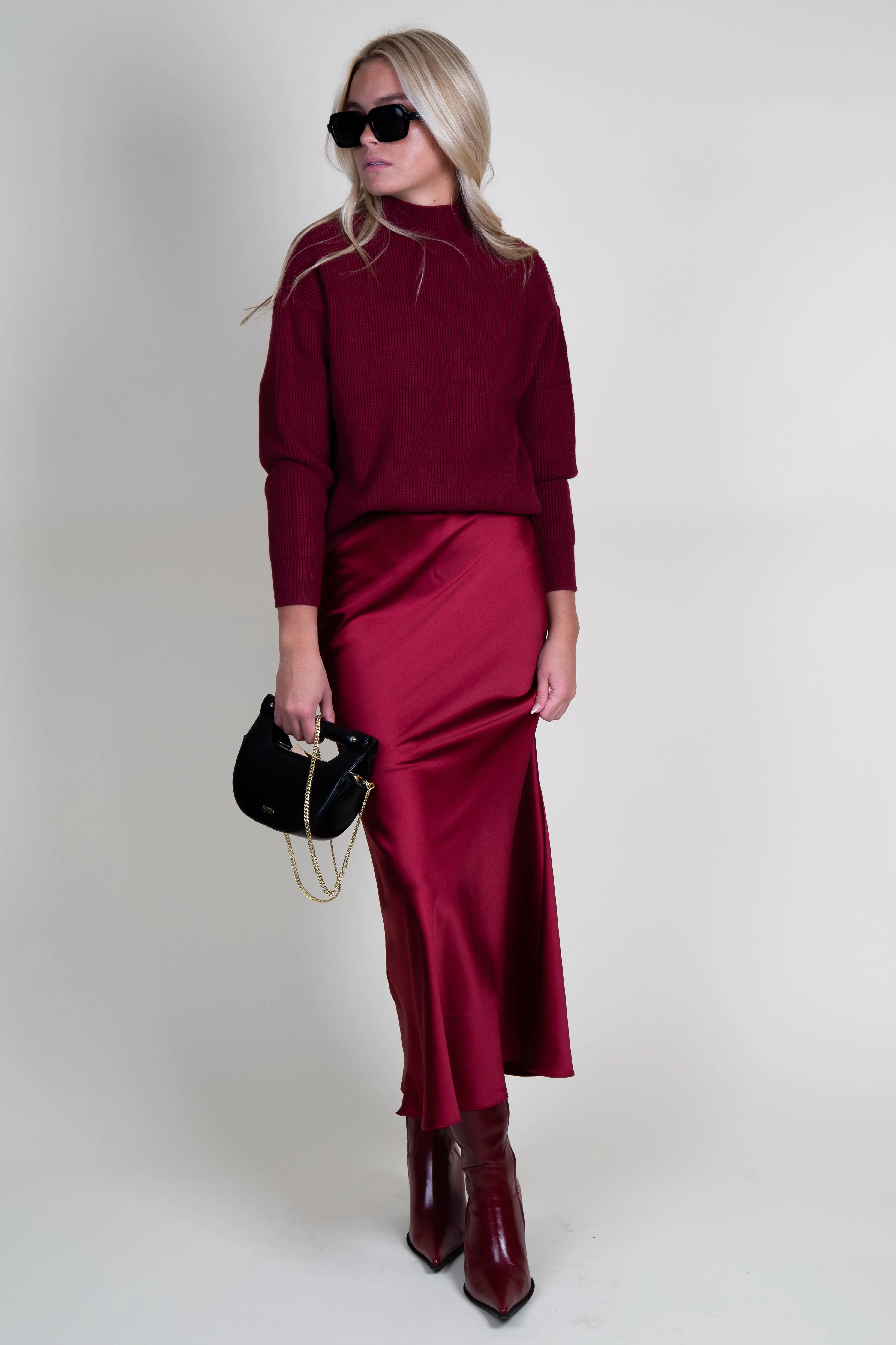 LUCY PARIS | Katianna Maxi Skirt - Maroon