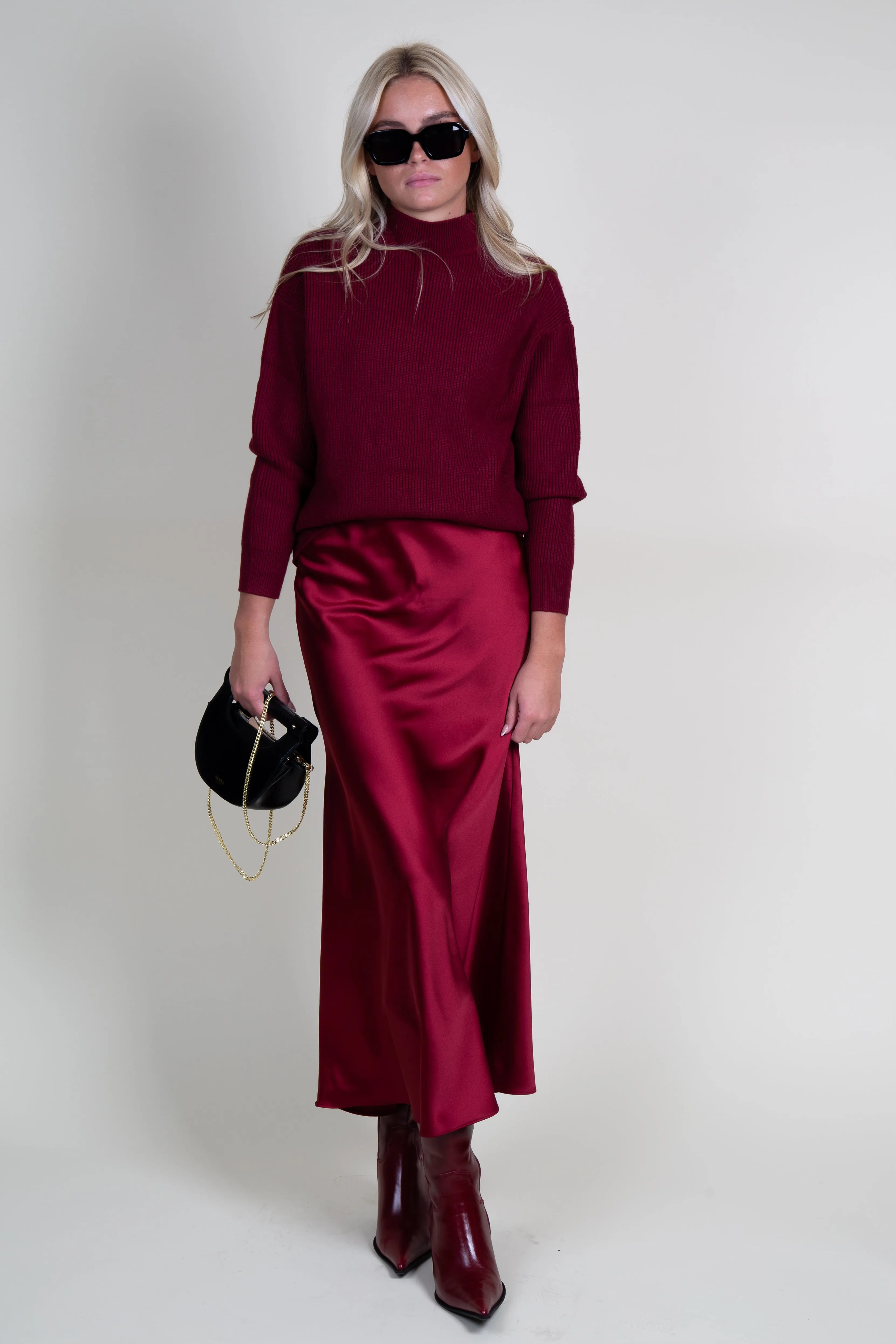 LUCY PARIS | Katianna Maxi Skirt - Maroon