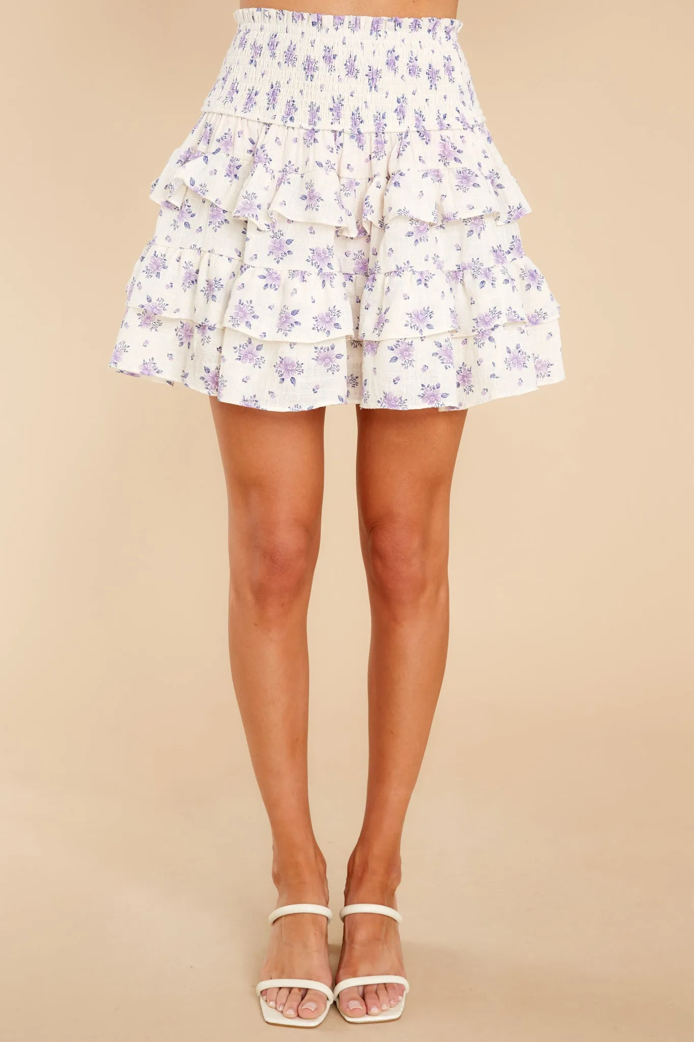 Make Some Memories Lavender Floral Print Skirt