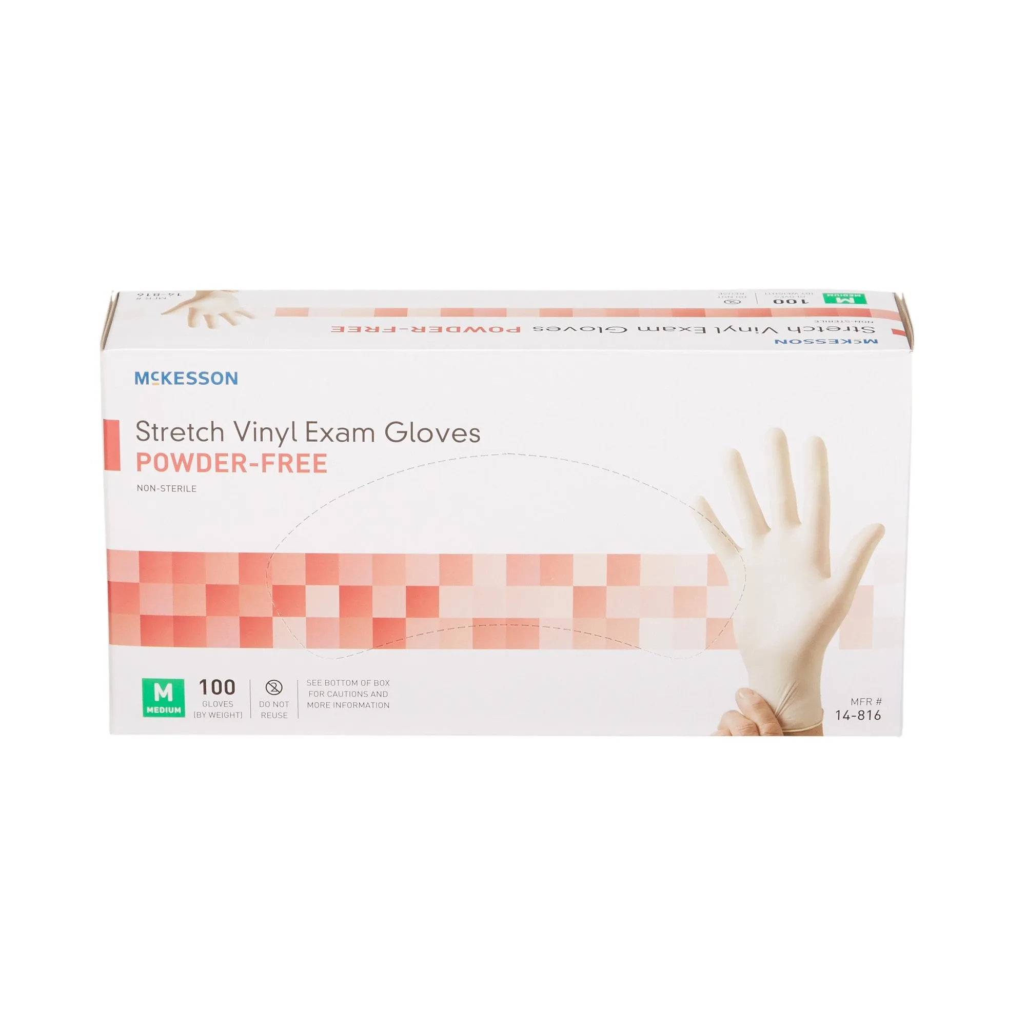 McKesson Stretch Vinyl Powder Free Exam Glove, Medium, Ivory