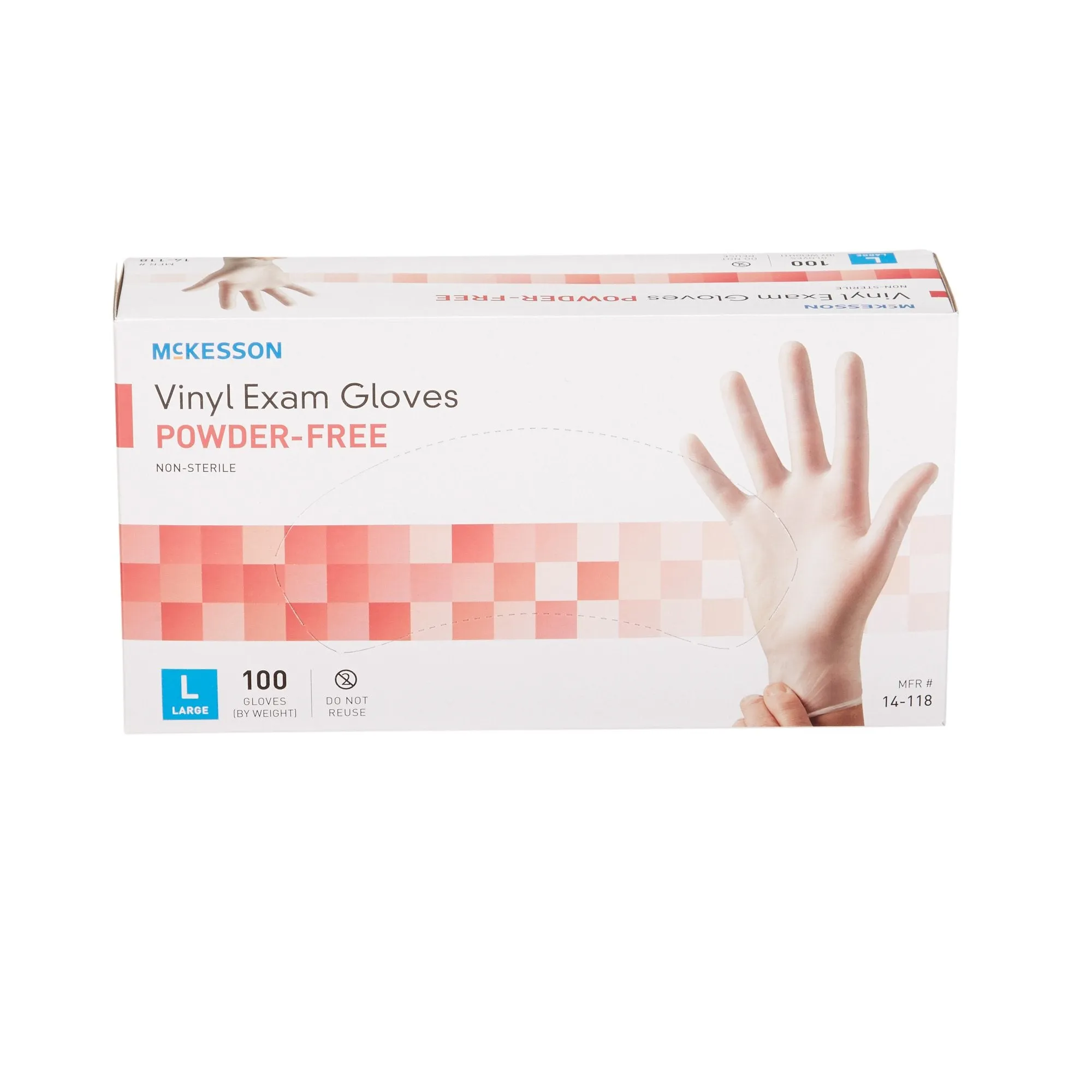 McKesson Vinyl Exam Glove, Large, Clear