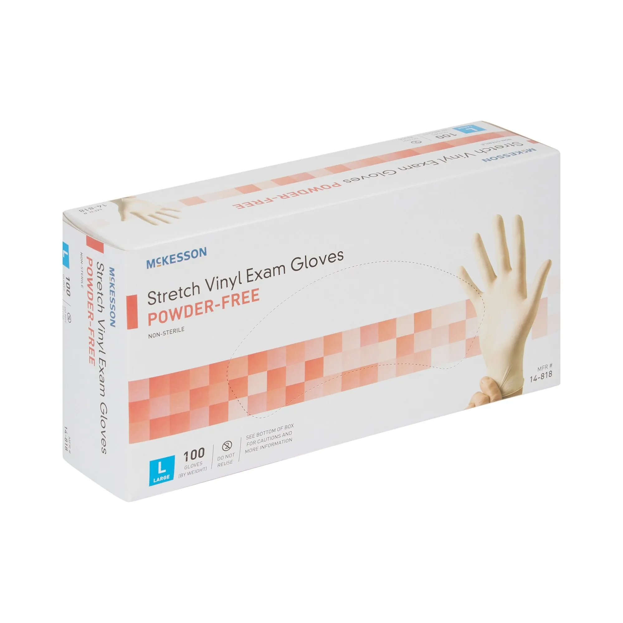 McKesson Vinyl Exam Glove, Large, Clear