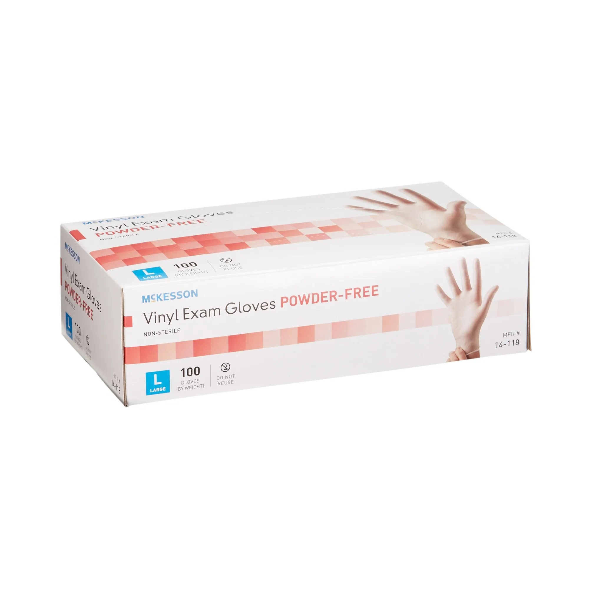 McKesson Vinyl Exam Glove, Large, Clear