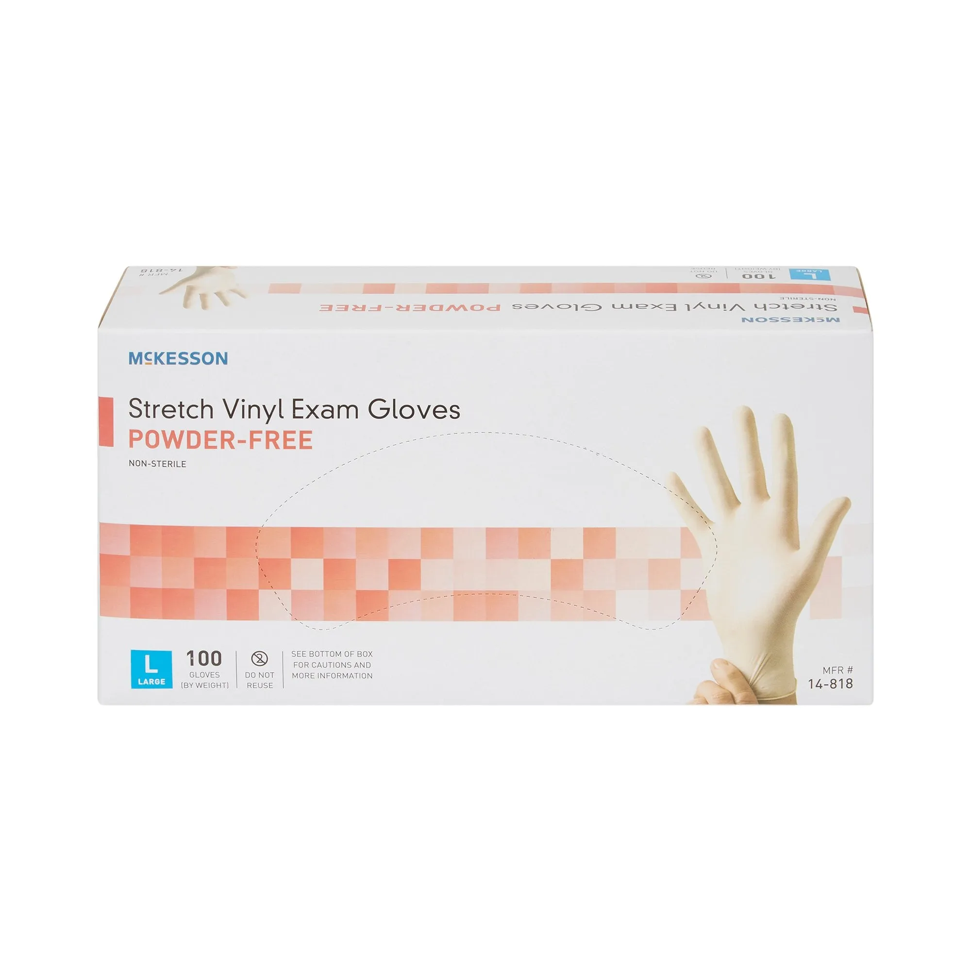 McKesson Vinyl Exam Glove, Large, Clear