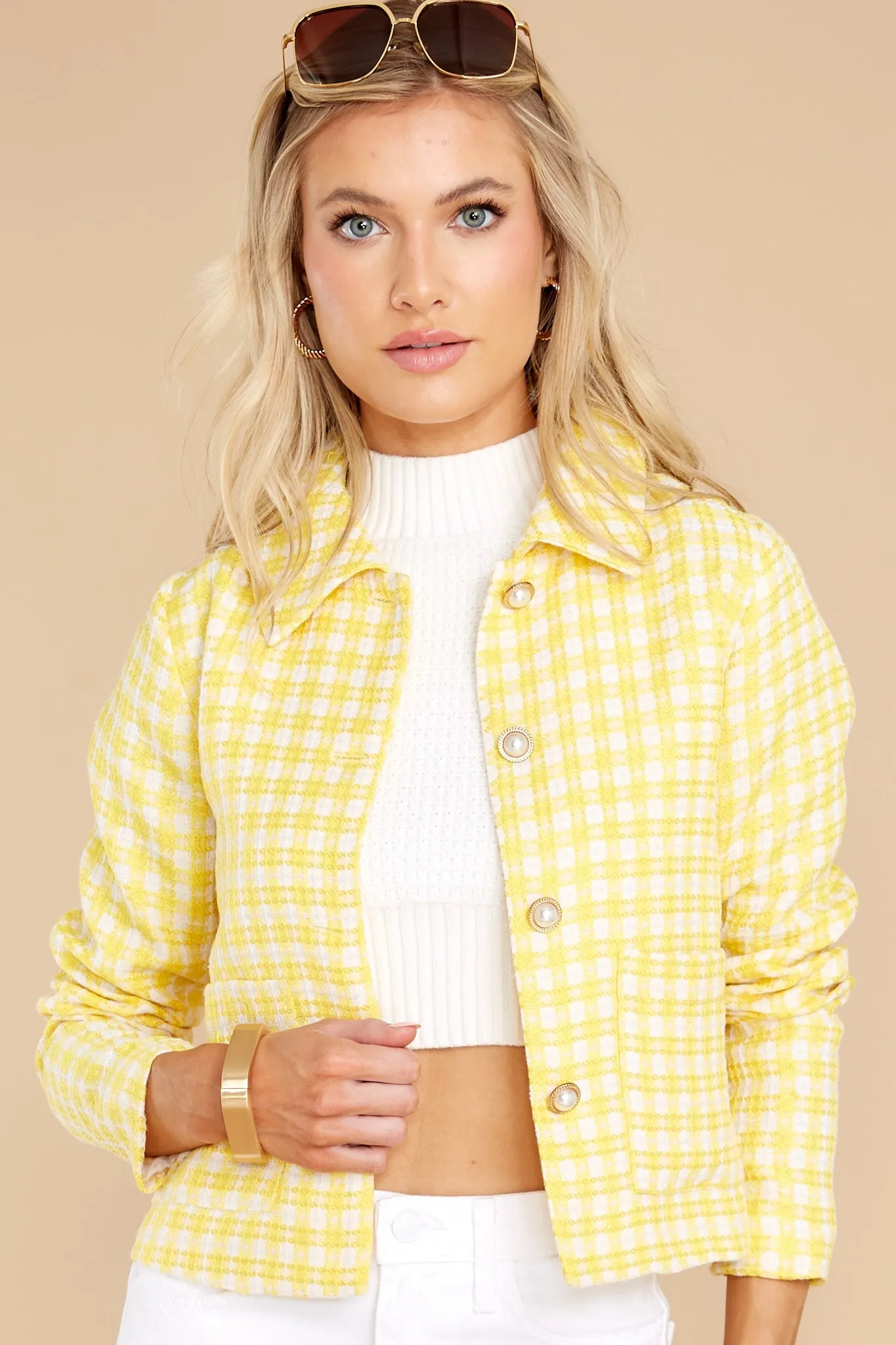 Meet Me On Melrose Yellow Tweed Jacket