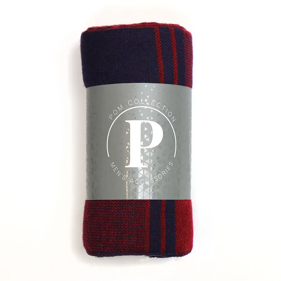 Men's Red & Navy Soft Check Winter Scarf