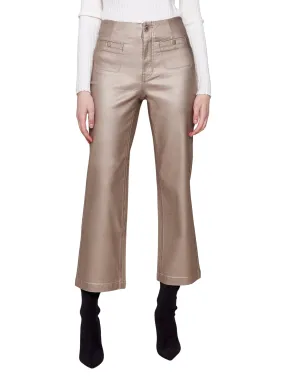 Metallic Wax Flared Pants