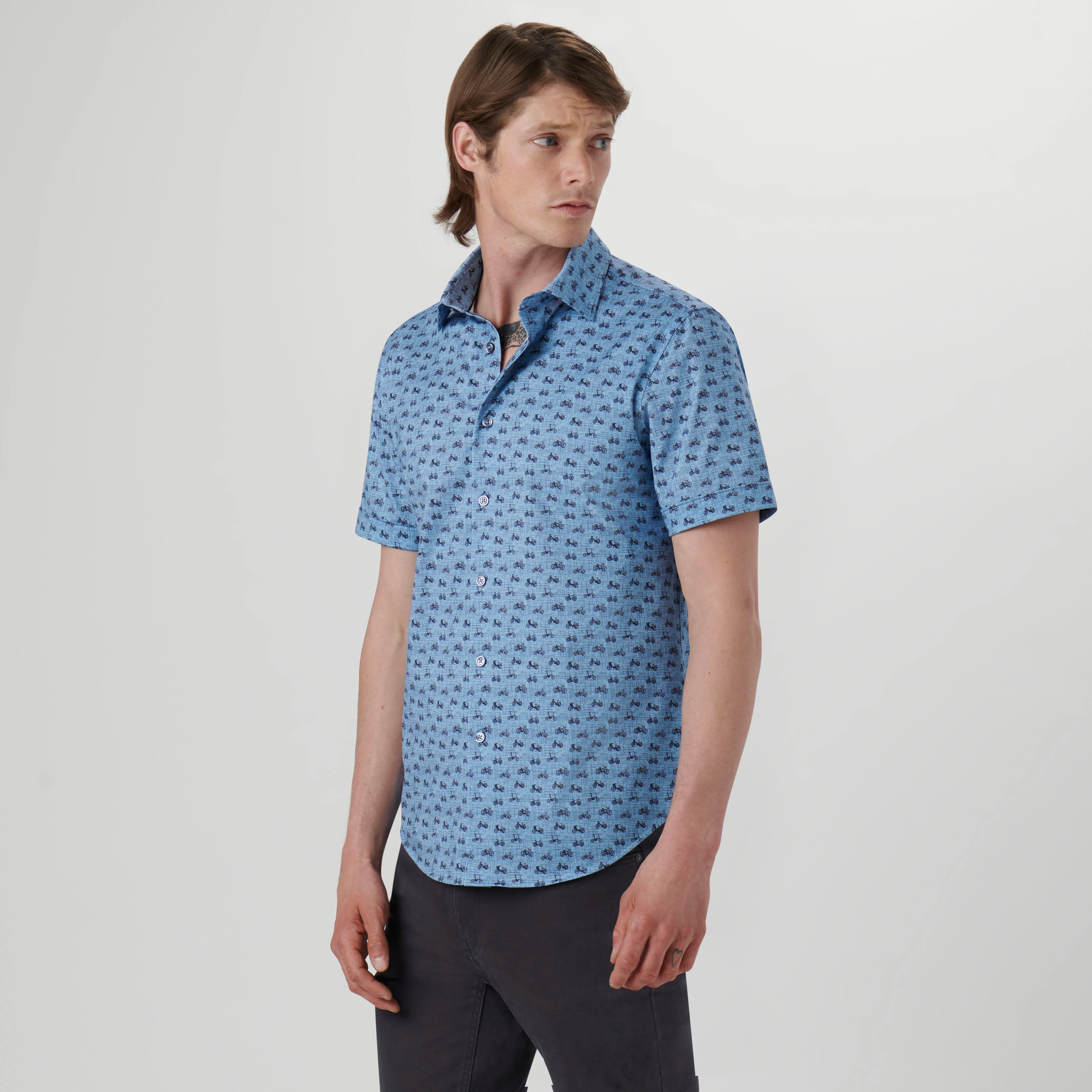 Miles Bicycles Print OoohCotton Short Sleeve Shirt