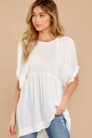 Morning Glory Off White Tunic Top