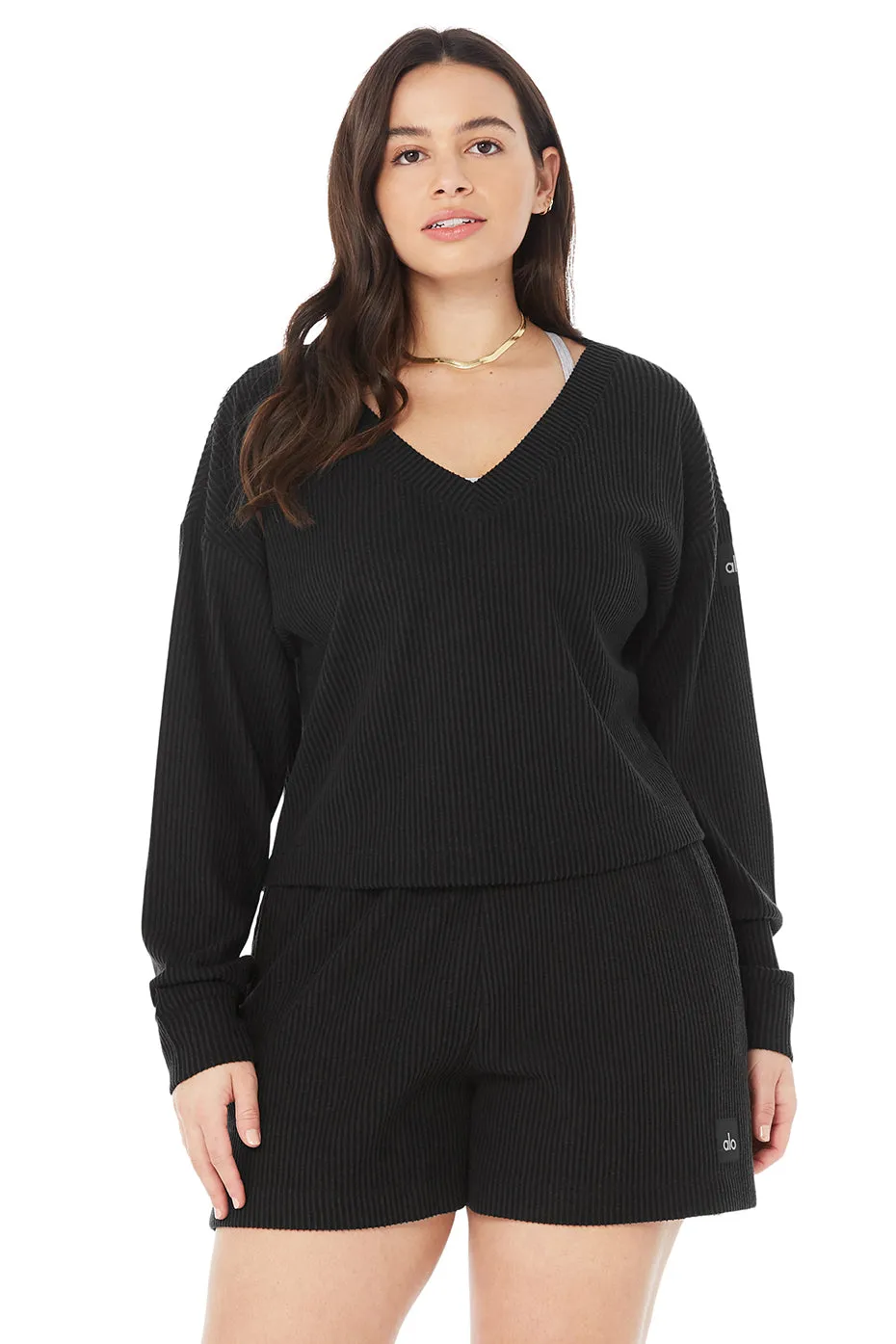 Muse V-Neck Pullover - Black