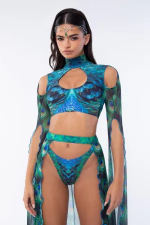 Mystic Peacock Maxi Sleeve Top