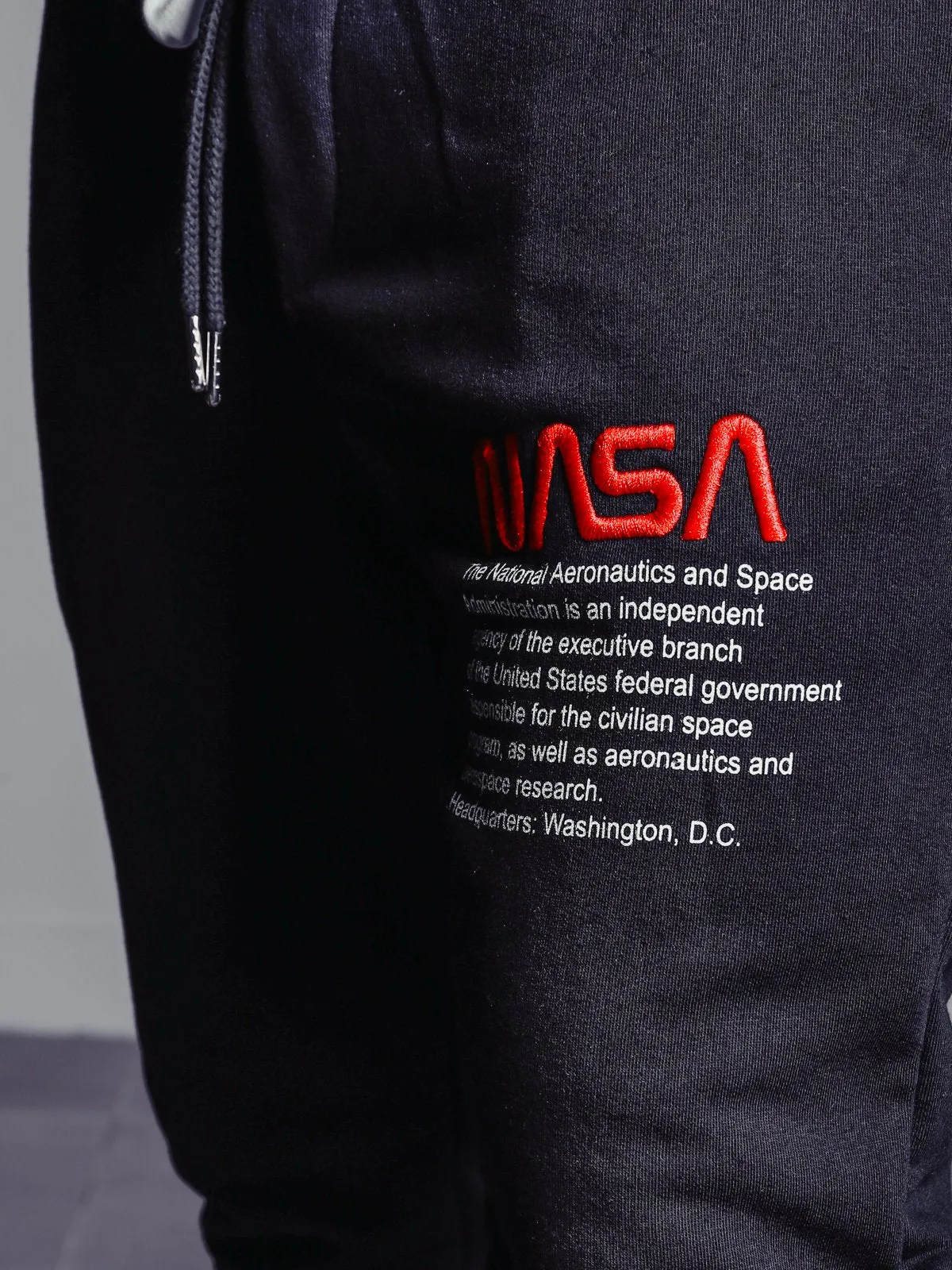 NASA Embroidery Sweatpants - Black