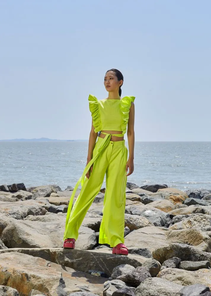 Neon Green Overlap Co-Ord Set