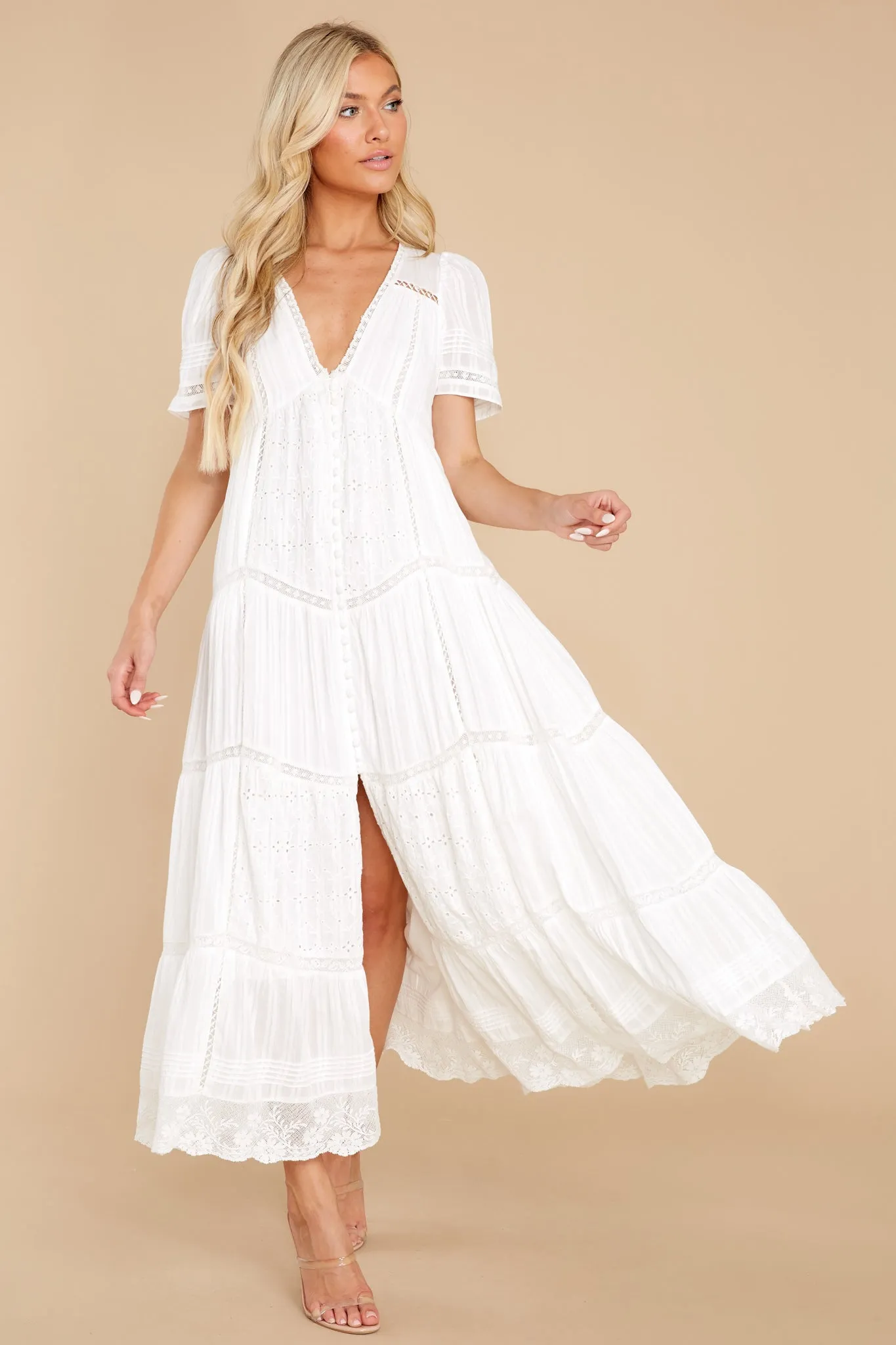 Nessie White Maxi Dress