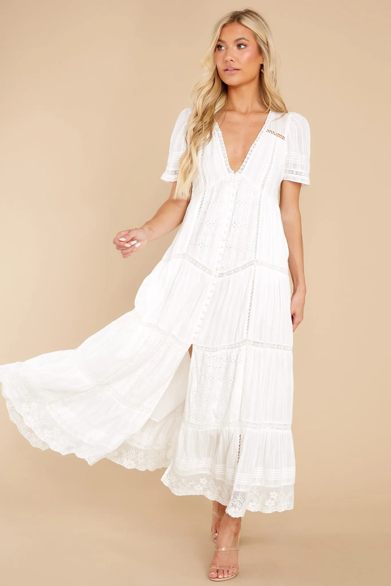 Nessie White Maxi Dress