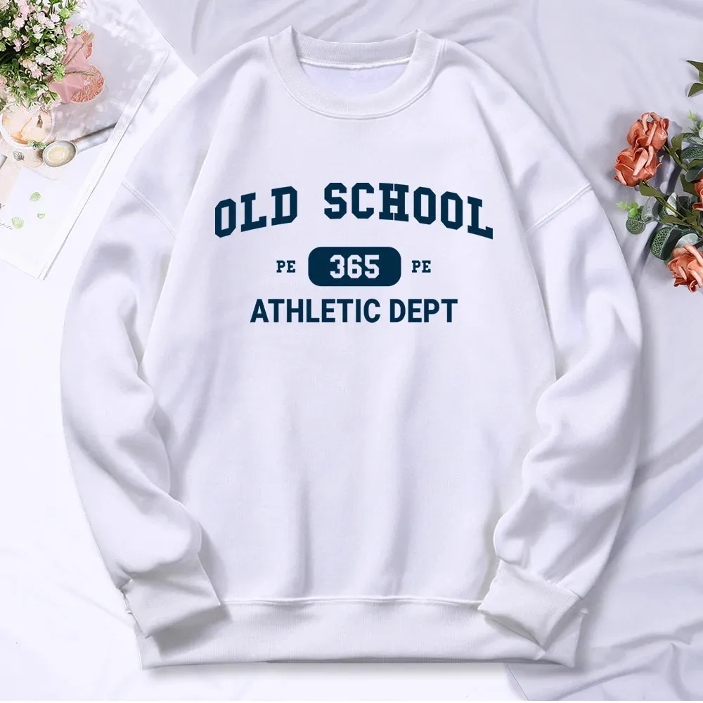 Old School Pe 365 Athletic Dept Print Hoodies Women Fleece Warm Comfortable Hoodie Fashion Classic Hoody Loose Original Clothes