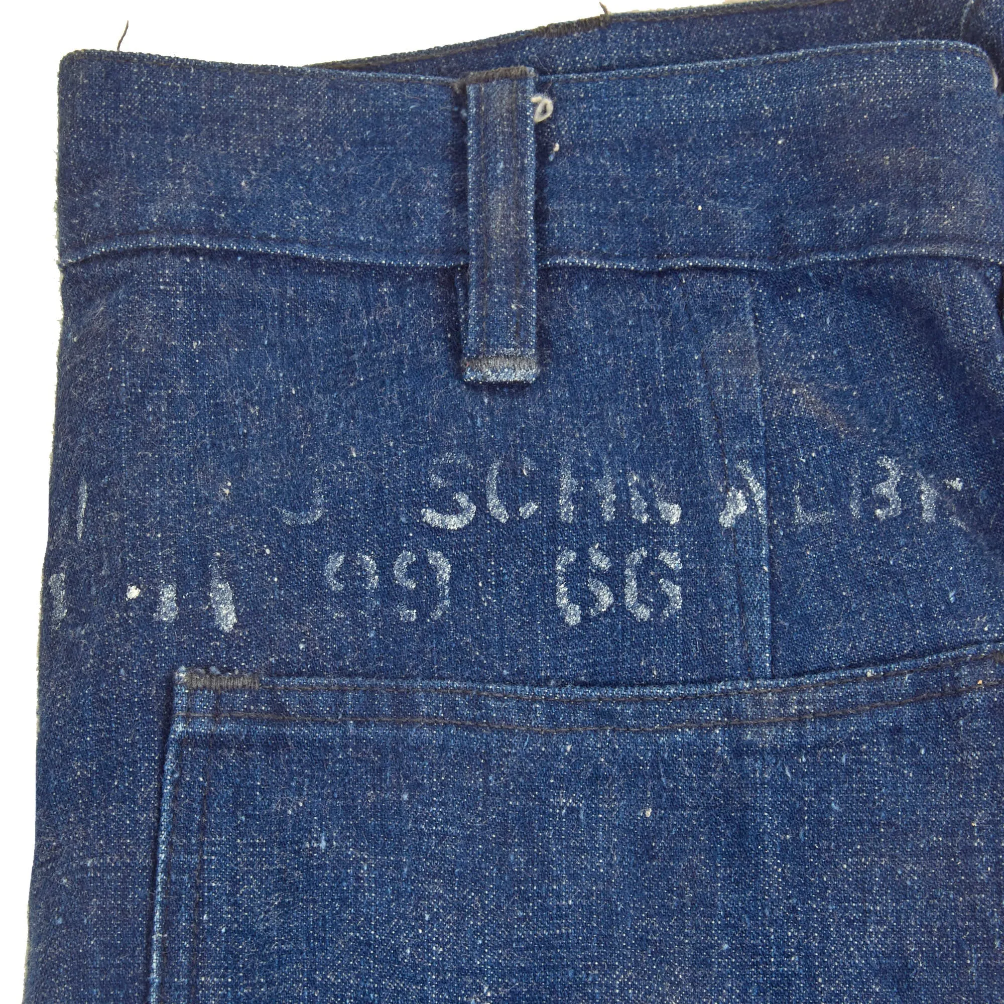 Original U.S. WWII US Navy Bell Bottom Denim Dungaree Trousers As Featured In Reference Book - Jeff Warner Volume 5, Page 180