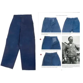 Original U.S. WWII US Navy Bell Bottom Denim Dungaree Trousers As Featured In Reference Book - Jeff Warner Volume 5, Page 180