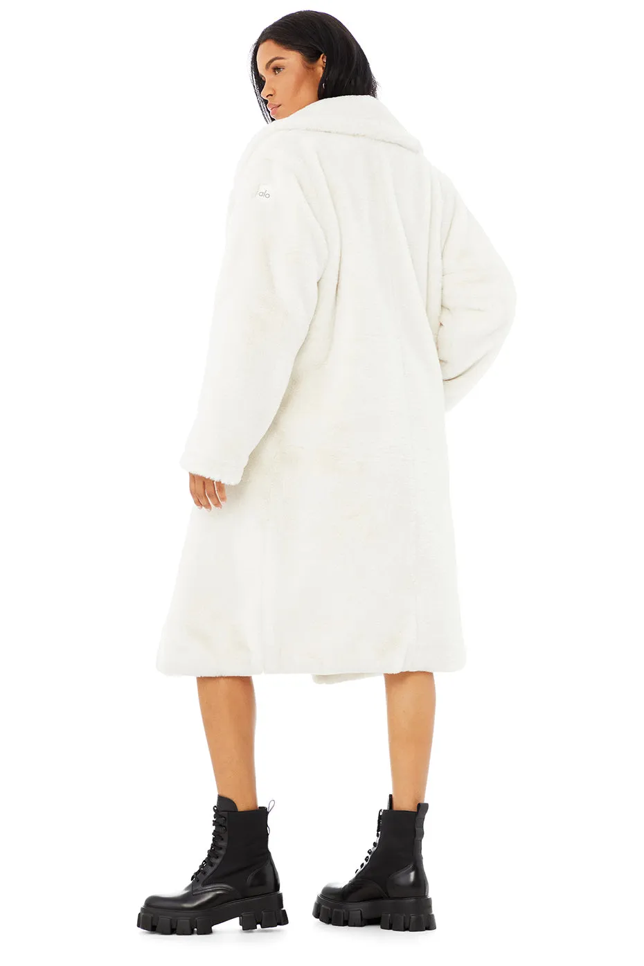 Oversized Faux Fur Trench - Ivory