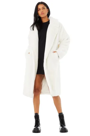 Oversized Faux Fur Trench - Ivory