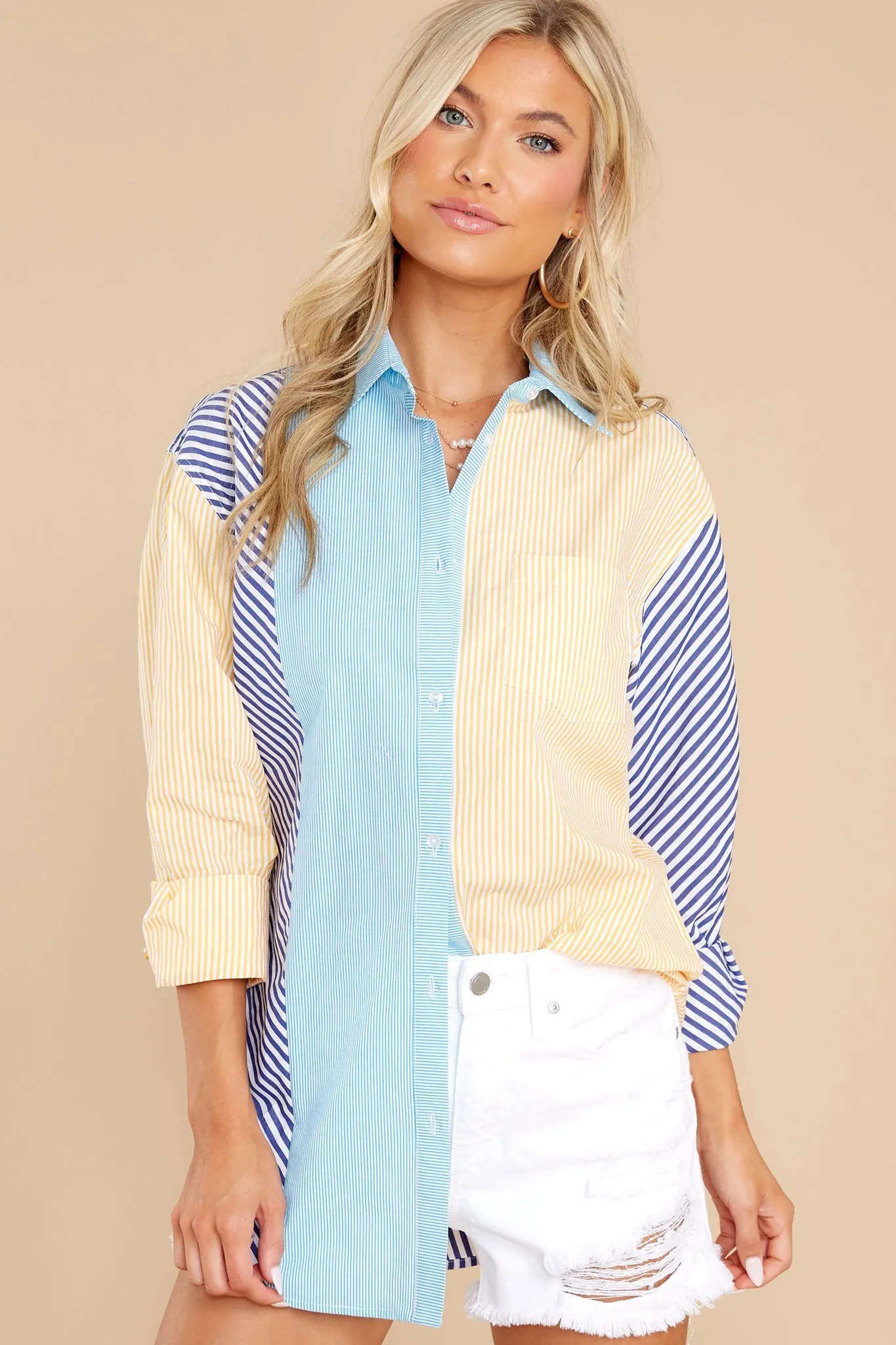 Oxford Mixed Striped Shirting Tunic