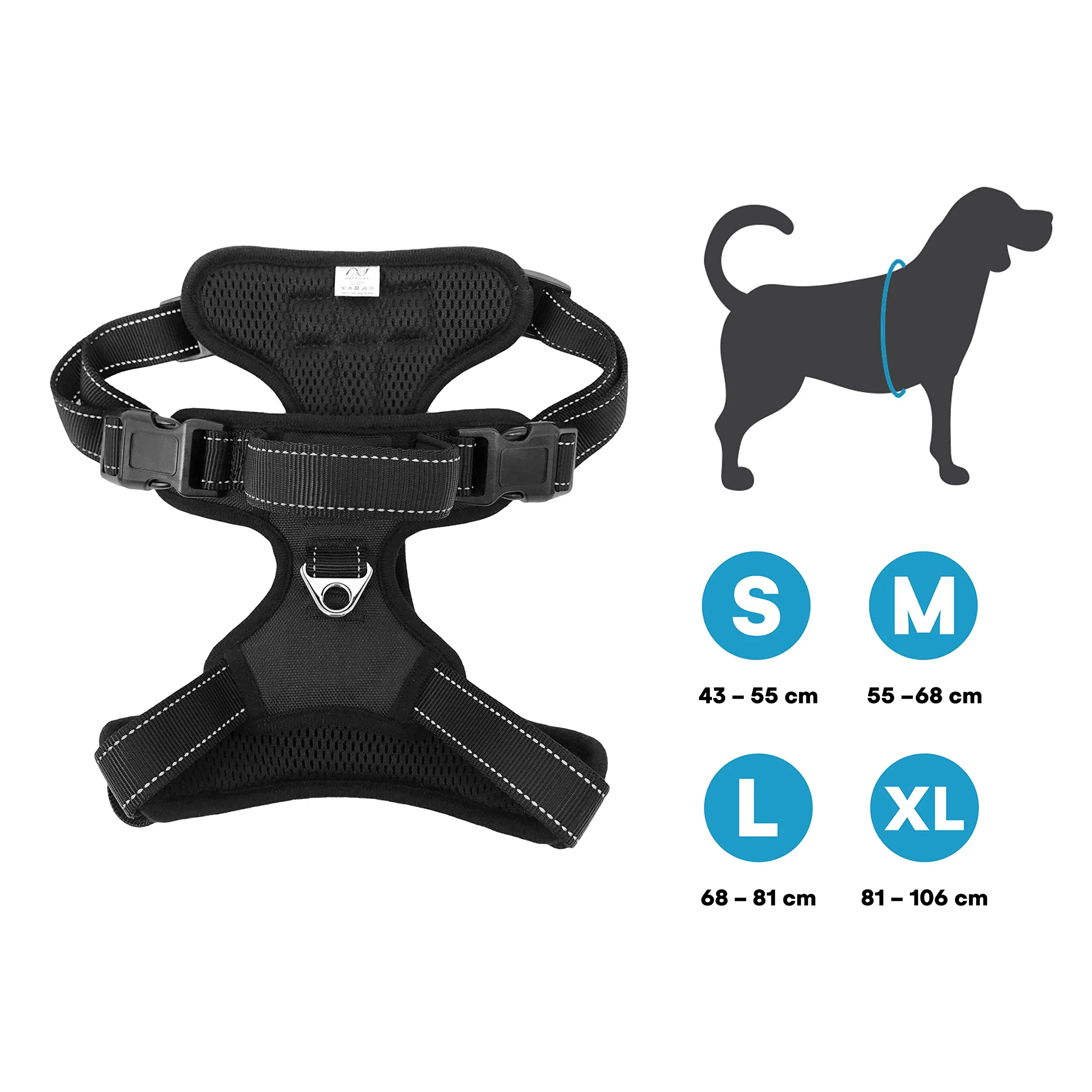 Padded And Reflective Dog Harness Adjustable Chest Harness For Small Dogs Size