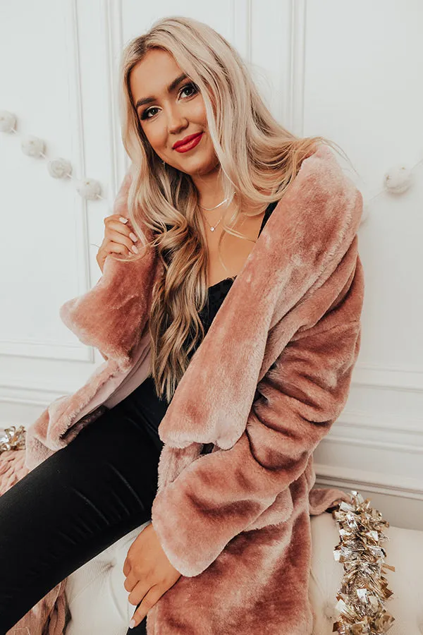 Park Avenue Plush Coat in Blush