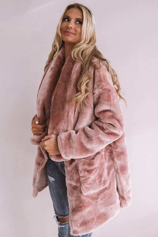 Park Avenue Plush Coat in Blush