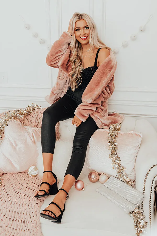 Park Avenue Plush Coat in Blush