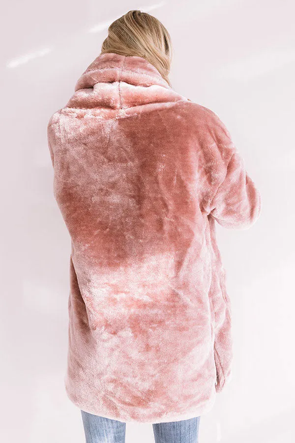 Park Avenue Plush Coat in Blush