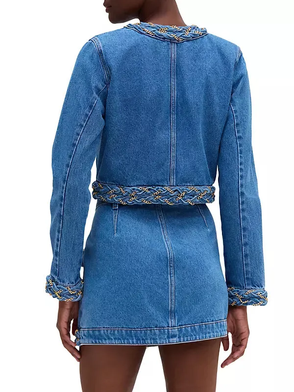 PatBo Braided Denim Cropped Jacket