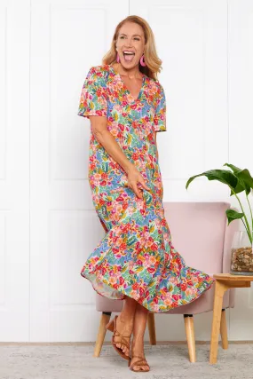 Patrice Cotton & Linen Dress - Bright Floral