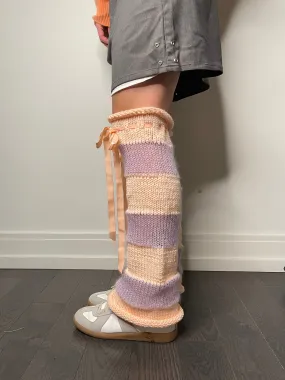 Peach and Lilac Leg Warmers